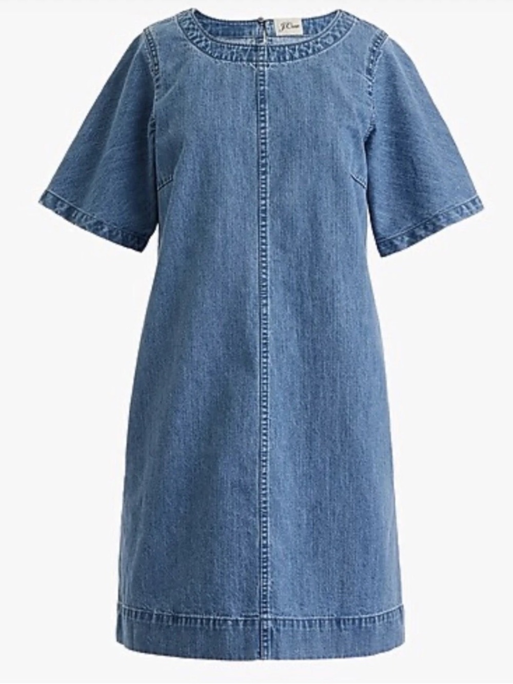 J. Crew Denim Mini Dress Size 0 Preppy Retro Old Money A Line Classic Pockets